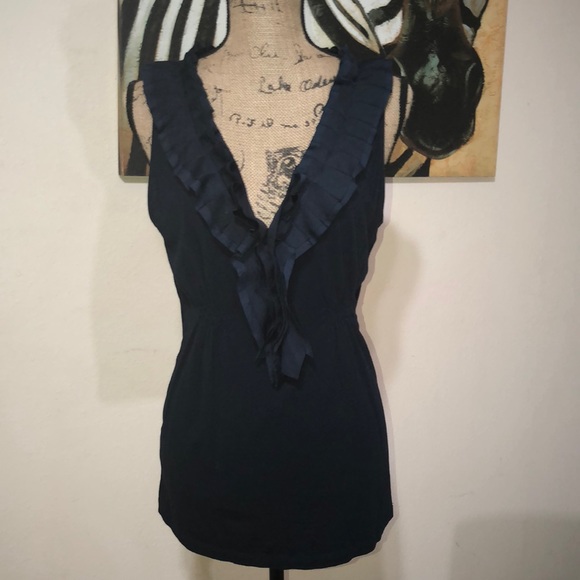 LOFT Tops - LOFT sleeveless blouse with ruffled trim